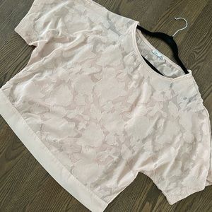 Dex Semi Sheer Blush Floral Blouse
